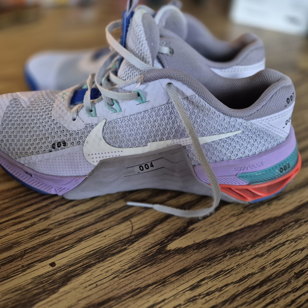 Nike White and Purple Athletic Shoes
